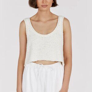 NWT DISSH Dion Off White Boucle Top - Size XS